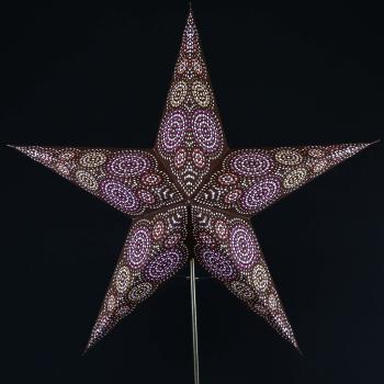 Rondo brown - Foldable glowing star, paper poinsettia with 5 points, 60 cm